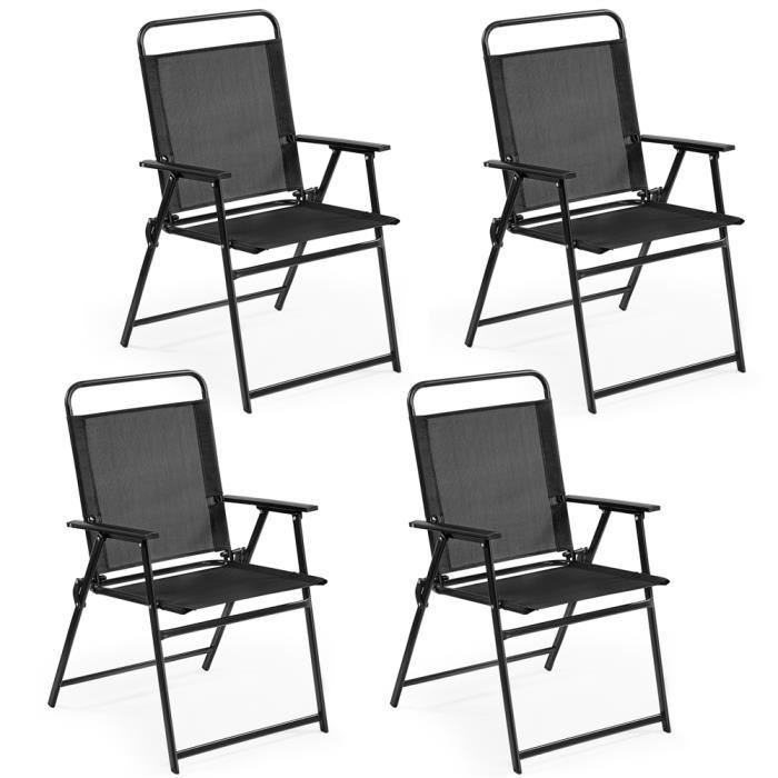 Yaheetech Lot de 4 Chaise de Jardin Extérieur Chaise Pliante Camping Portable Tissu en Polyester Respirant et Robuste Yaheetech Lot de 4 Chaise de Jardin Extérieur Chaise Pliante Camping Portable Tissu en Polyester Respirant et Robuste