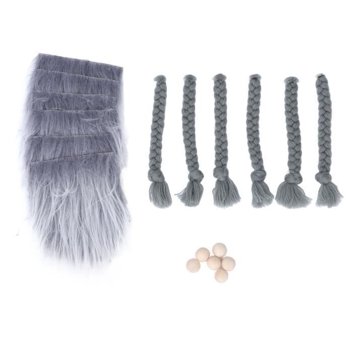 12 Barbes De Lutin En Fausse Fourrure Blanche + 12 Nez En Bois - DIY Déco Noël, Pâques, Fêtes - Prédécoupées