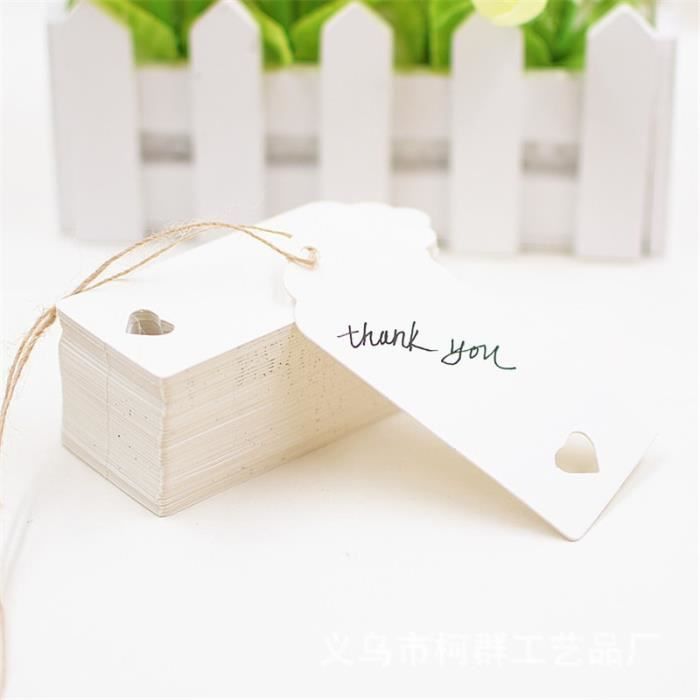 100 étiquettes Cadeaux En Papier Kraft - Personnalisables, Avec Corde De Chanvre - Pour Mariage, Anniversaire, Fêtes