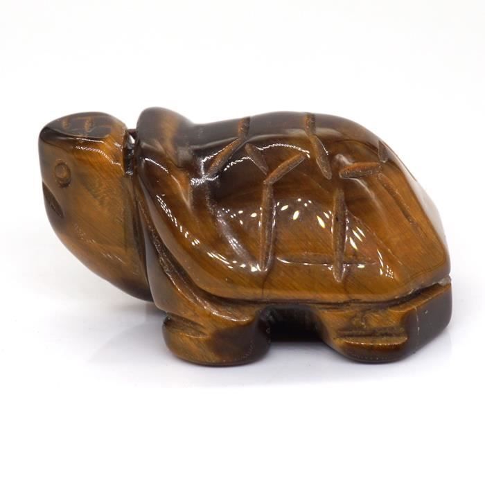 STATUETTE,Tiger EyeStatue de tortue en pierre naturelle de 1.5 pouces