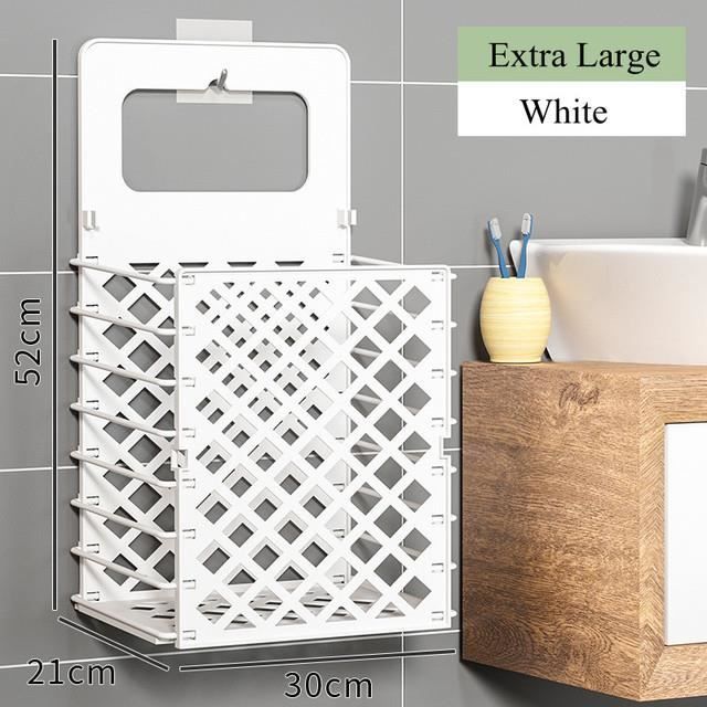 Panier à Linge En Corde De Coton COMSE 40x55cm - Bleu Marine/blanc - Rangement Jouets Ou Serviettes