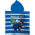 Serviette Poncho De Bain Microfibres À Capuche Super Mario et Luigi-1