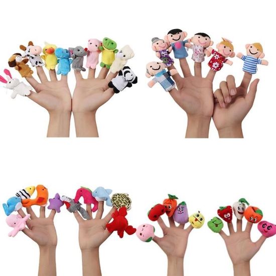 Set De 6 Marionnettes à Doigts Animaux Et Monstres - Jouets Créatifs Pour Enfants, Jeux D'imagination