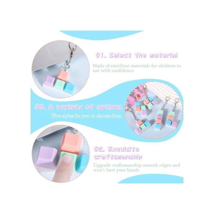 Porte-clés Bouton Mécanique TYXHXTF 5PCS Jouet Fidget Clavier Porte-Clés à Quatre Boutons - Anti Stress Pour Homme Et Femme Porte-clés Bouton Mécanique TYXHXTF 5PCS Jouet Fidget Clavier Porte-Clés à Quatre Boutons - Anti Stress Pour Homme Et Femme