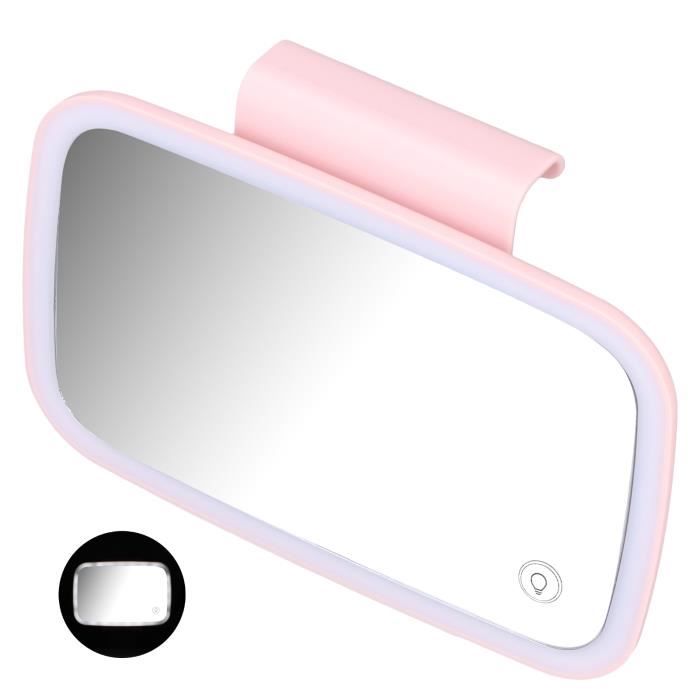 Akozon Miroir pare-soleil Pare-soleil de voiture miroir de maquillage  Surround LED allume l'écran tactile Plug and Play avec clip