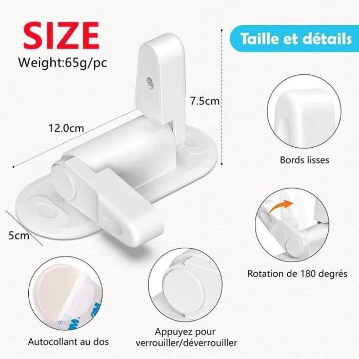 Lot De 3 Verrous Sécurité Fenêtre Enfant Sans Perçage – Bloque Fenêtre Adhésif Réglable Pour Bébé Et Animaux