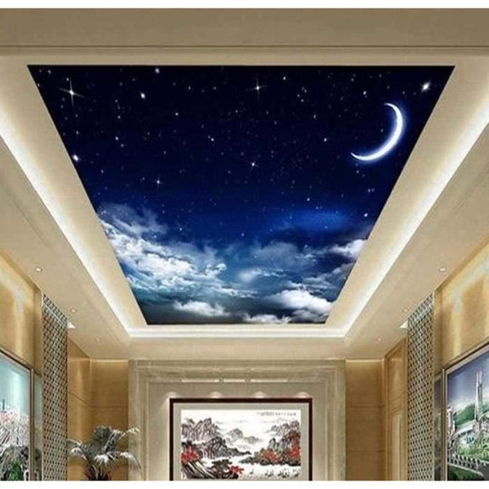 Papier Peint Panoramique Nuit Nuages Lune Papier Peint Intissé 3D ...