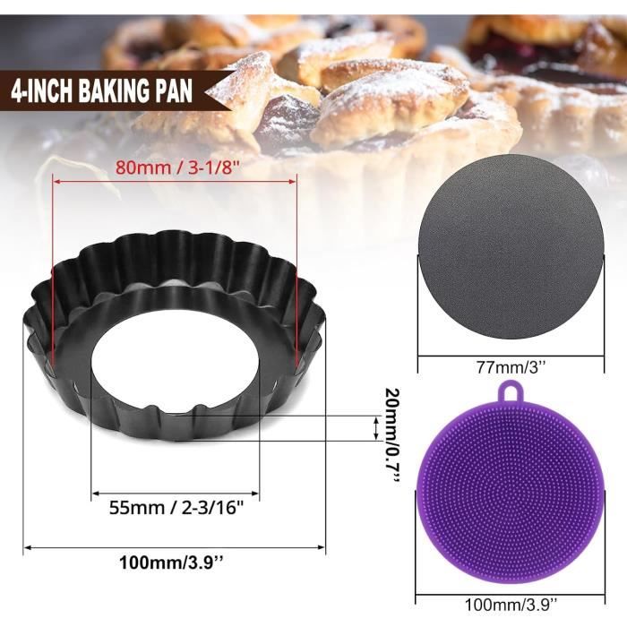 8 Moules à Tartelette Silicone 11cm - Antiadhésifs - Pour Four Micro-ondes - Quiches, Cheesecakes