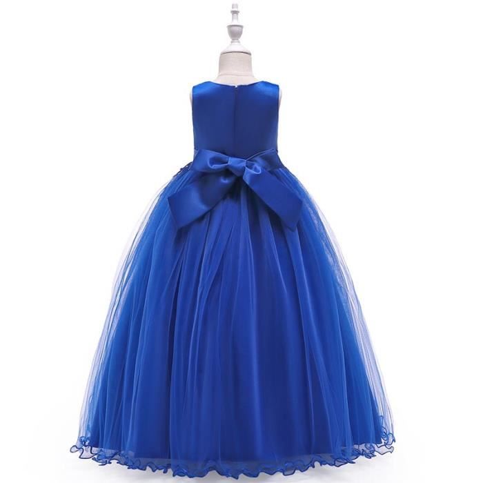 Robe Princesse Fille - Pour Mariage, Cérémonie, Fête - Tutu, Nœud Papillon - Sans Manches - Plusieurs Tailles