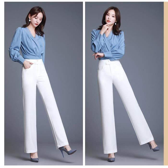Pantalon De Costume Femme Noir Bootcut Taille Haute - Stretch, Travail, Loisirs, Coupe Ajustée