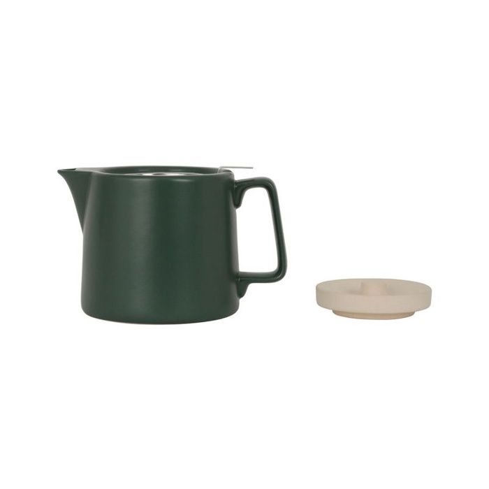 Tisanière Sema Verde 0,5 Litre - Grès Blanc Avec Filtre Inox, Pour Infusions Et Thés