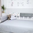 Tour de lit bebe protection enfant 90 cm - contour de lit bébé complet respirant protège-lit bord en mousse Gris Minky-2