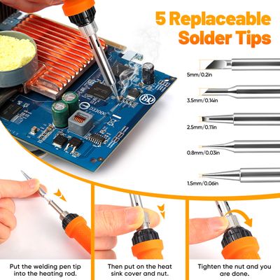 Fer à Souder 90W Kit De Soudure Électronique - Chauffage Rapide, Ergonomique Pour Réparations Et Bijoux