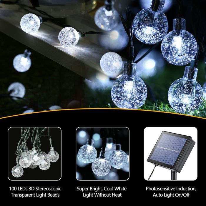 PhilzOps Noël Guirlande Lumineuse Solaire, 30M 300 LED Coloré Guirlande
