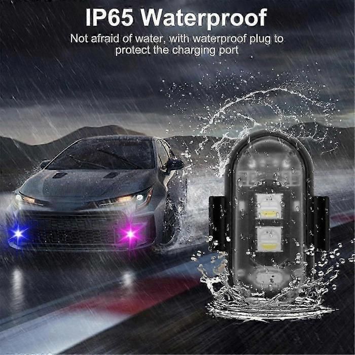 2/4/6/8 pièces LED avion lumières stroboscopiques télécommande 8 couleurs Anti-Collision LED lumières pour voiture moto Drone avion vélo