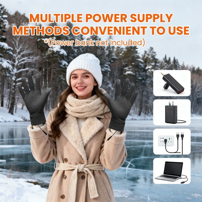 Gants Chauffants USB Unisexes – Tricotés, Compatibles Tactiles, 3 Niveaux De Chaleur, Intérieur/extérieur