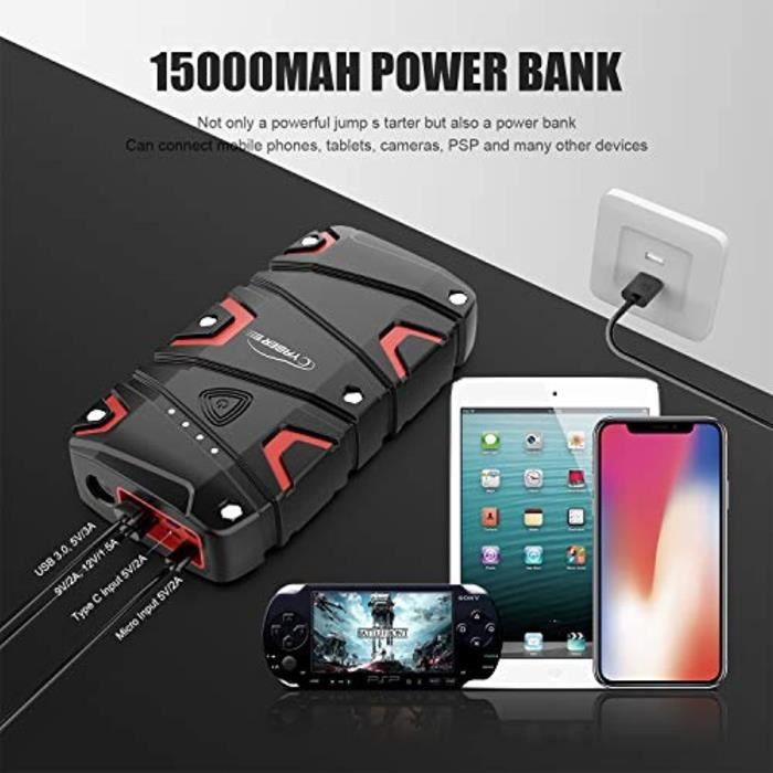 YABER Booster Batterie, 1200A 15000mAh Booster Batterie Voiture