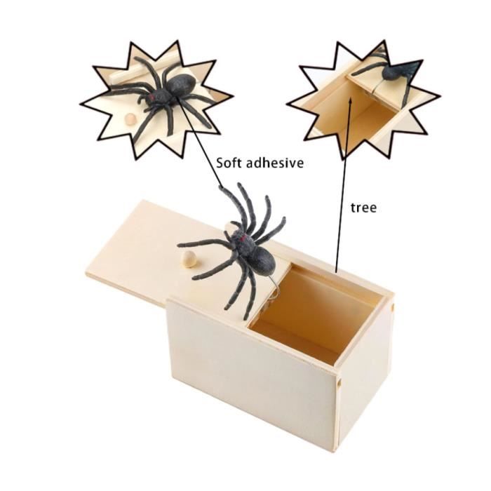 1 pièces Boite Surprise Araignee Prank Araignée Spider Box Boîte Jouet  Farce d'araignée Araignée Halloween Objet Drole Halloween