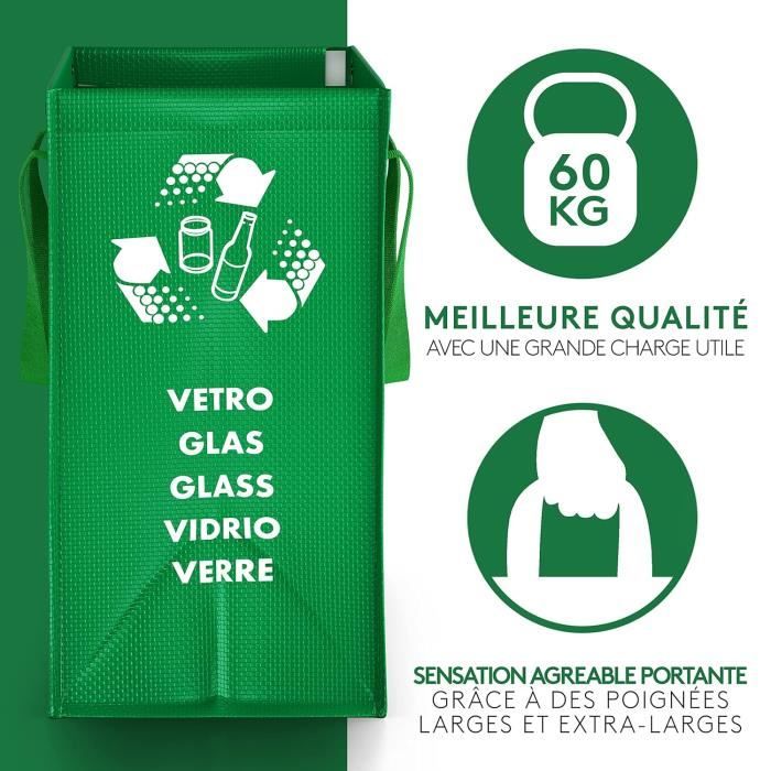 Poubelle Tri Sélectif 3 Bacs TP HOME - Verre, Papier, Plastique Avec Poignées