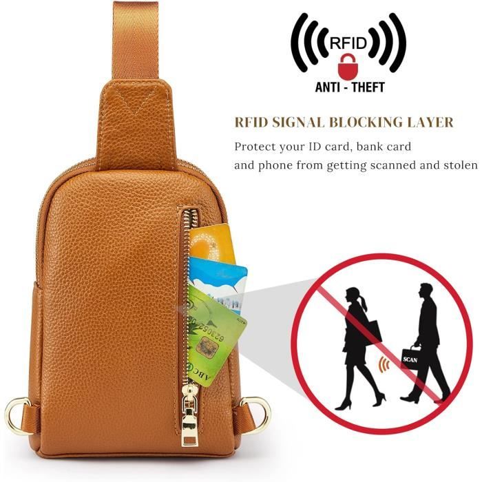 Sac de poitrine étanche avec protection RFID - Sac bandoulière antivol