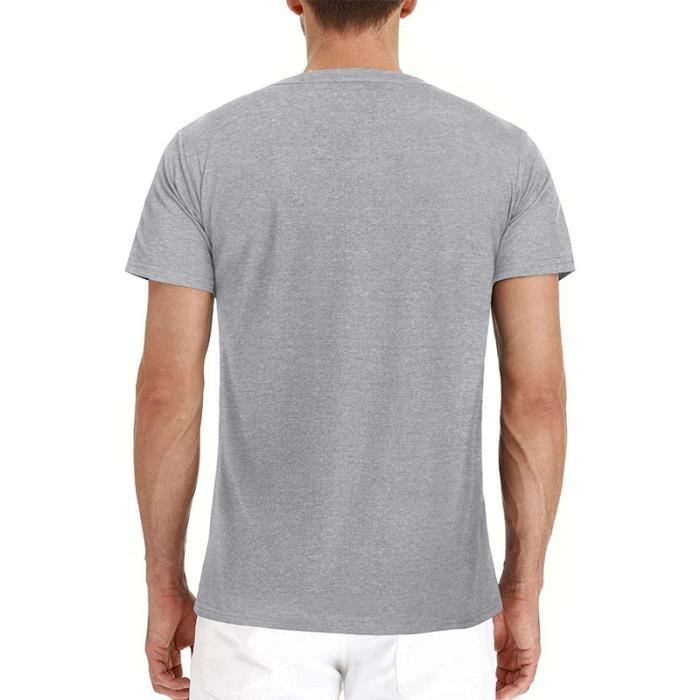 T Shirt Homme,Manches Courtes Tee Shirt Homme Col en V, T-Shirt Homme de  Couleur Unie–Gris Gris - Cdiscount Prêt-à-Porter