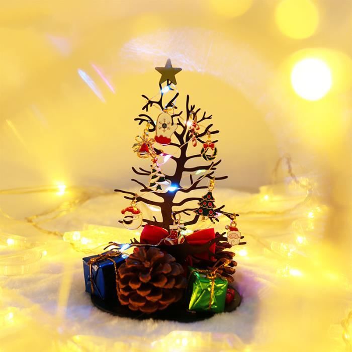 Mini ornement d'arbre de noël en métal bricolage décoration de bureau de  fête de noël pour la maison salon chambre - Cdiscount Maison