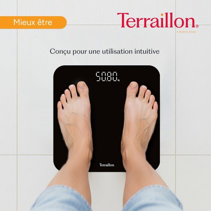 Balance électronique Terraillon – Ultra-plate – Allumage Automatique – Neuf – Gris Inox