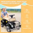 Porteur enfant voiture licence Mercedes-Benz 300S coffre butée arrière anti-basculement noir-3