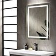 AKALNNY Miroir de salle de bain avec éclairage LED miroir cosmétiques mural lumière illumination 70x50cm-3