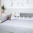 Tour de lit bebe protection enfant 90 cm - contour de lit bébé complet respirant protège-lit bord en mousse Gris Minky-3