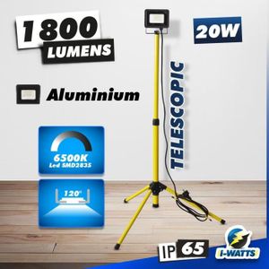 Projecteur LED Double Sur Trépied 2x20W - 4000 Lumens, IP65, Pour Chantier, Jardin - 12