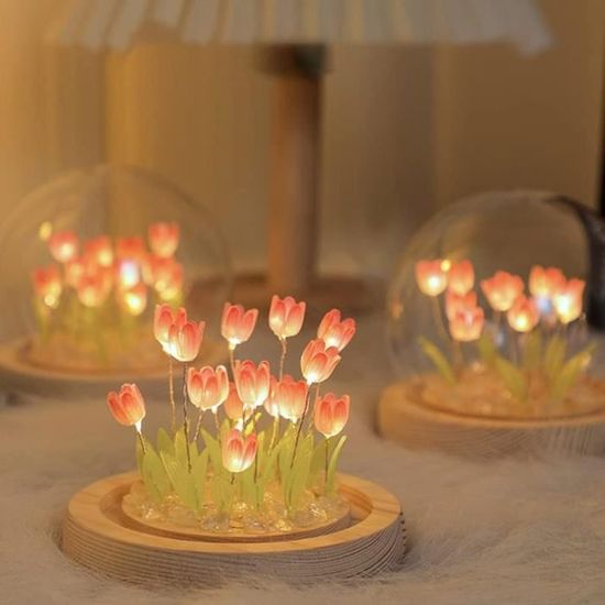 Acheter Lampe de Table en forme de tulipe, paquet de matériel de bricolage,  Simulation de lampe de chevet, ornement de maison