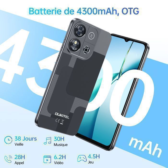 Smartphone Oukitel C57s - Écran 6,52
