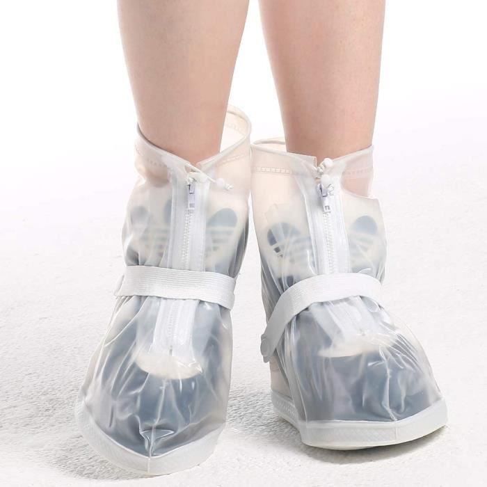 Couvre-chaussures imperméables réutilisables  Protection de chaussures de  pluie pliable - Mise à niveau des couvre-chaussures de pluie en silicone,  couvre-chaussures réutilisables et lavables Geruwam : : Mode