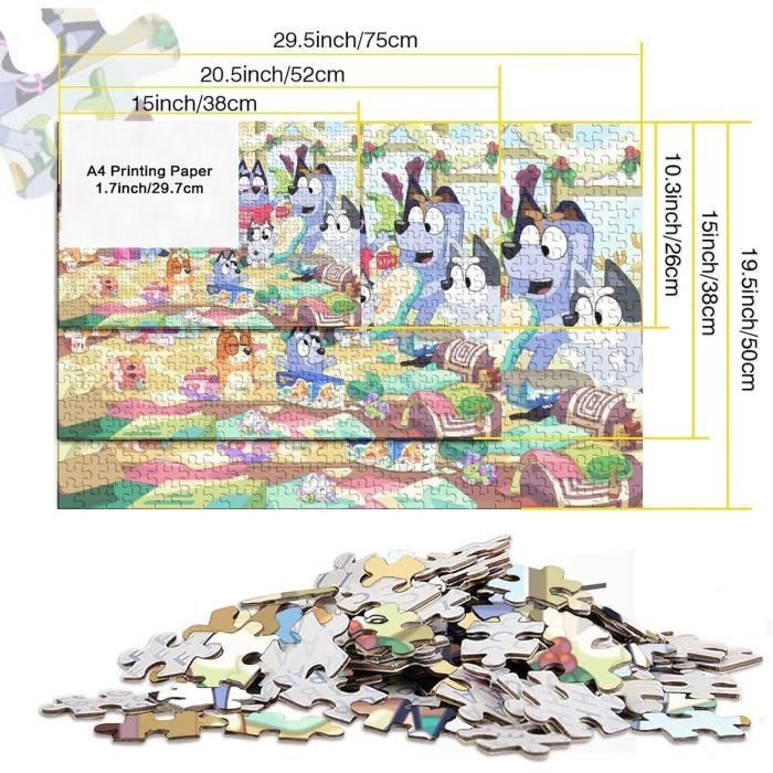 Bluey Puzzles Pour Adolescents Adultes 1000 Pieces Dessin Animé Puzzles ...