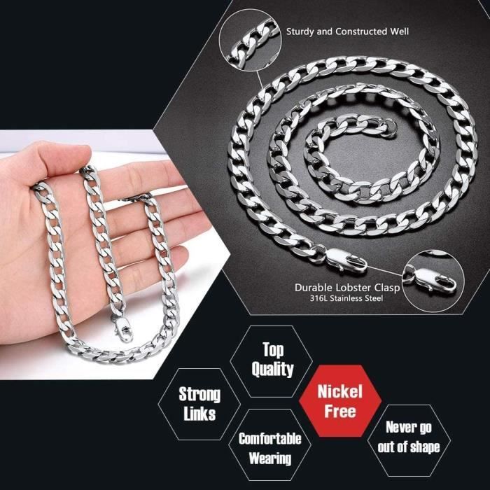 Bracelet Chaîne Cubaine En Alliage Pour Homme Et Femme, Bijou De 16mm
