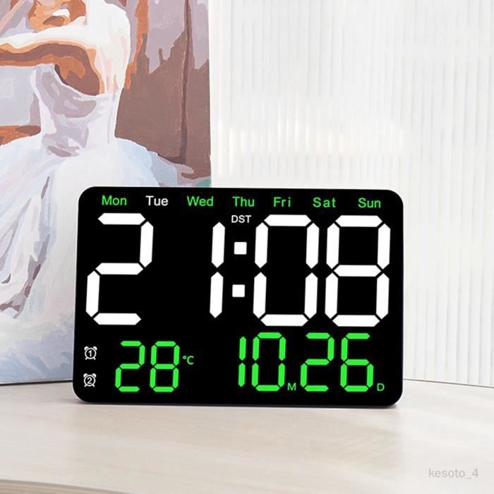 Réveil numérique petite horloge de bureau miroir 12H et 24H affichage  réveil
