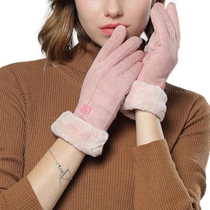 Maylisacc Gants Tactiles Femme Gant Thermique Froid avec Prise  Anti-Dérapante en Silicone de Grande Taille, écran Tactile pou