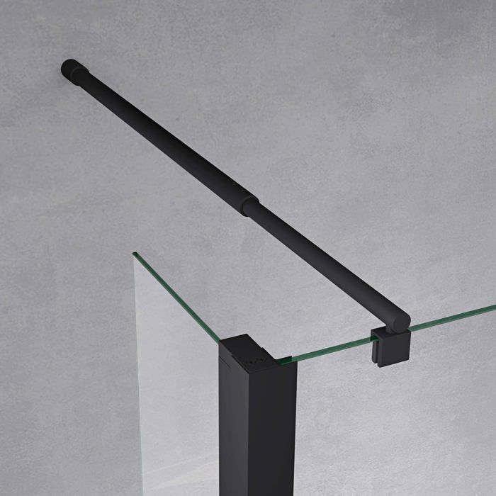 Paroi De Douche Mai & Mai BR01K 120x200cm Verre Trempé 8mm Avec Profilé Noir - Bricolage