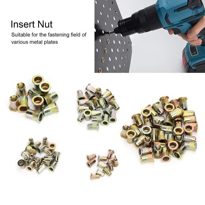 200 pièces écrou à Rivet zingué mixte écrou à rivet fileté M3 - 4-5-6-8 ...