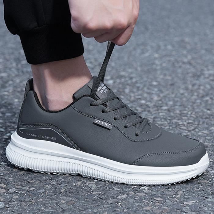 Baskets enfiler confortables et imperm ables pour hommes Gris