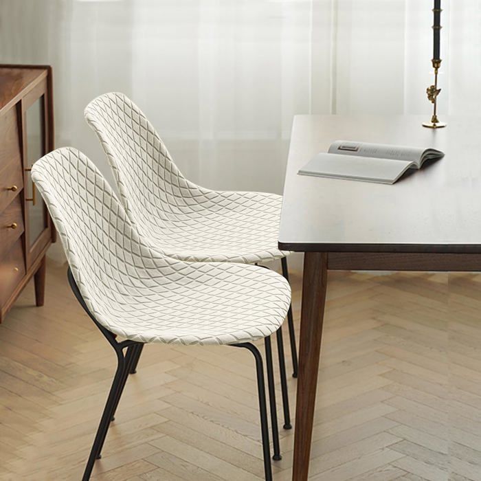 Mateju Housse de Chaise de Salle à Manger Scandinaves Extensible, 1 2 4 6 8 PCS Diagonal Couverture de Chaise Élastique Universel pour Salon, Cuisine, Chambre Maison Decor (Gris Marron,8pcs
