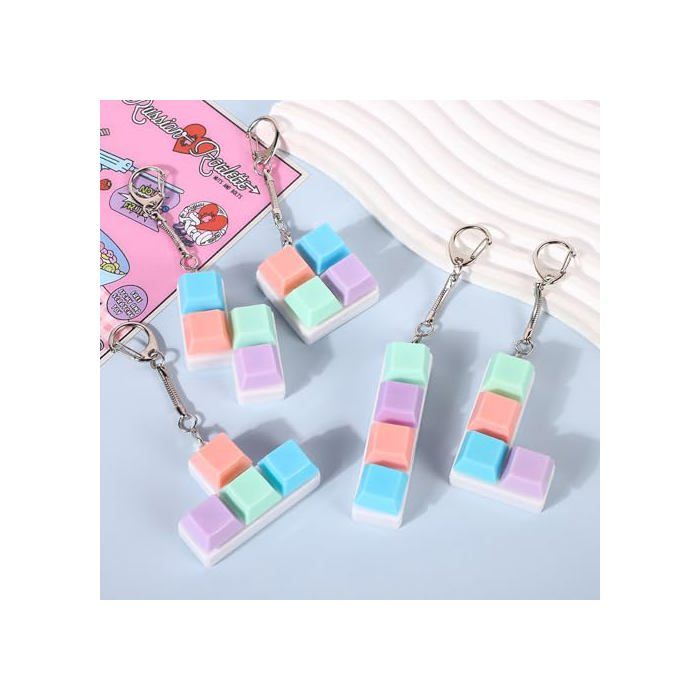 5PCS Jouet Fidget Clavier Porte-Clés - Boutons Mécaniques Anti Stress Pour Homme Et Femme