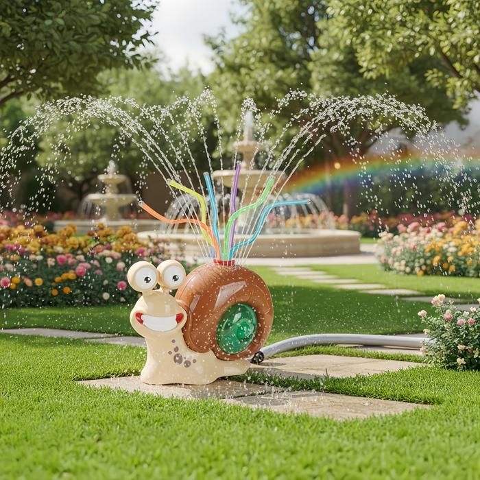 Arroseur d'Eau de Baseball pour l'Extérieur Jouets pour Enfants, Ensemble de Jeu de Balle T-Shirt d'Été Escargot 2 en 1 avec 2 Têtes d'Arrosage, Tuyau de Baseball à Pulvérisation d'Eau Rotatif à