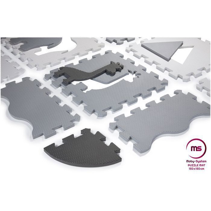 Tapis De Puzzle Moby-System 120x90x1.2 Cm – Sol Doux Pour Bébé – Imperméable Et Pliable – Motifs éducatifs