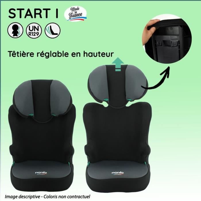 Osann Rehausseur de chaise Junior Fixation de la ceinture Nero de 3 à 12  ans (15-36 kg)