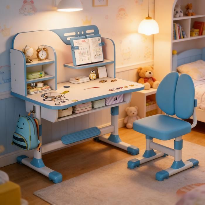 UDIYO Bureau Enfant, Hauteur Réglable Table Enfant avec Chaise, Table