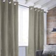 SUEDEN - Rideau en suédine parfait pour habiller vos fenêtres 100% Polyester - 140 x 250 cm - Taupe-0