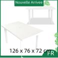 Table de jardin - CHAUD JID - Blanc - 126 x 76 x 72 cm - Résistant aux intempéries et facile à nettoyer-0