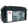 EZA Batterie Auxiliaire AGM 120Ah Etanche et Sans Entretien Camping-Car Noir-0